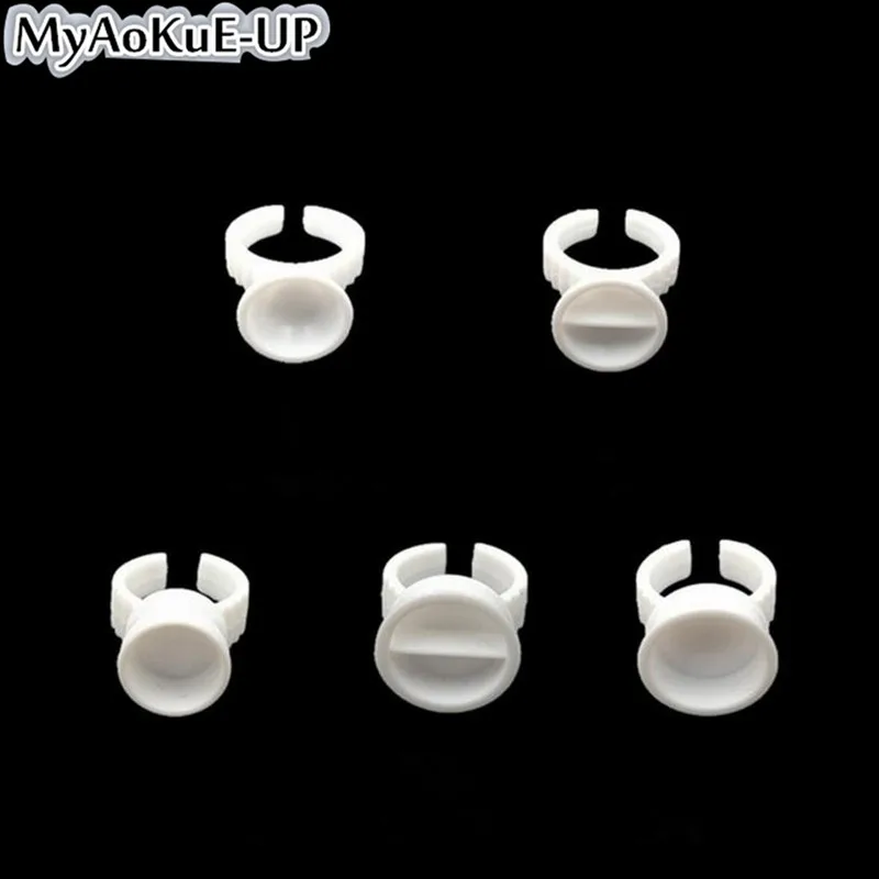 Disposable Glue Ring Cups Pigment Holder For Eyelashes Extension 100pcs Tattoo Adhesive Palette Container | Красота и здоровье