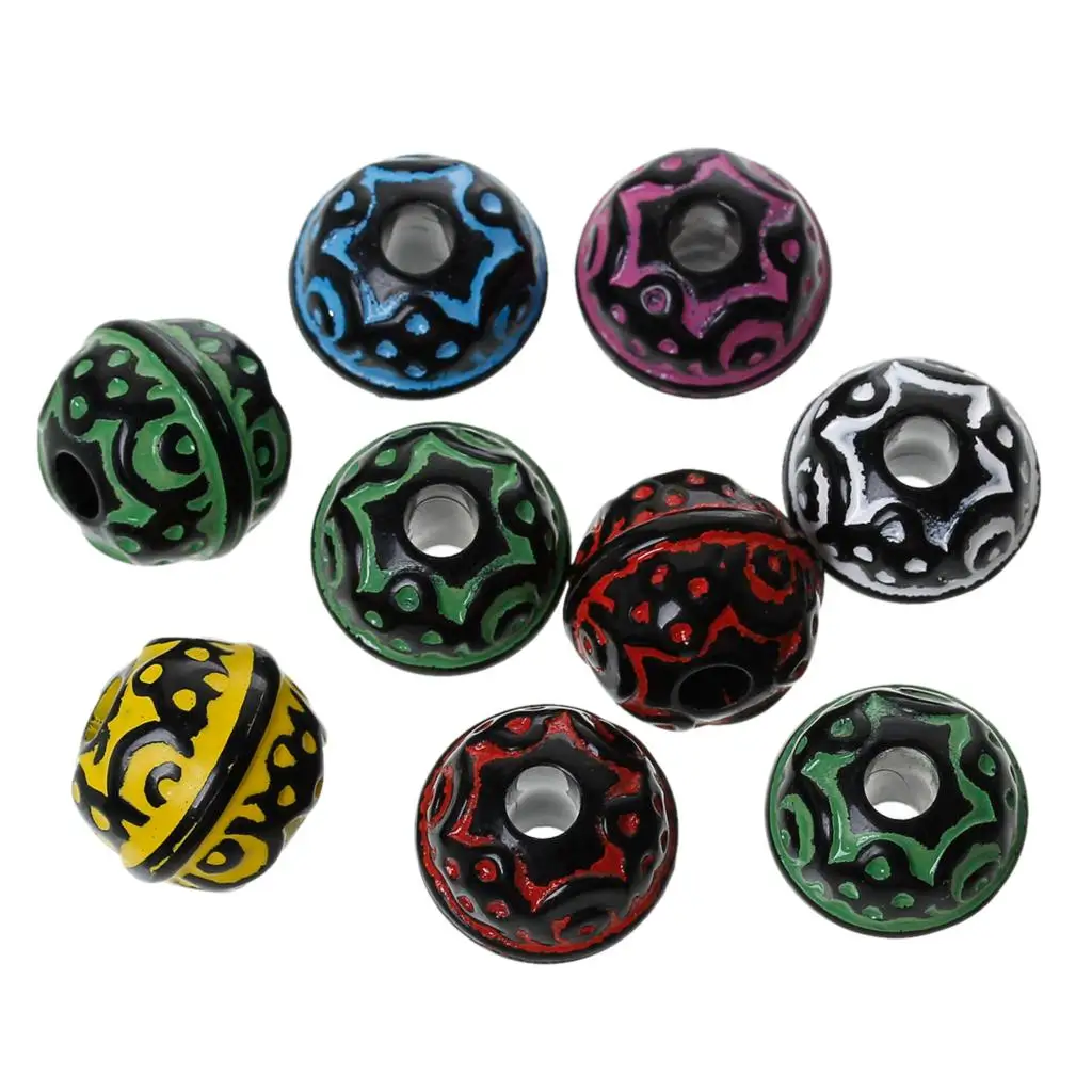 Акриловые разделители DoreenBeads круглые в случайном порядке с цветочным узором