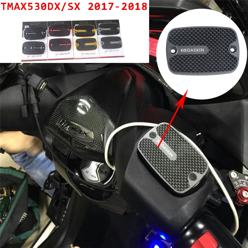 

KODASKIN Brake Fluid Reservoir Caps Cover CNC-Carbon Fiber for YAMAHA TMAX530DX TMAX530SX 2017-2018