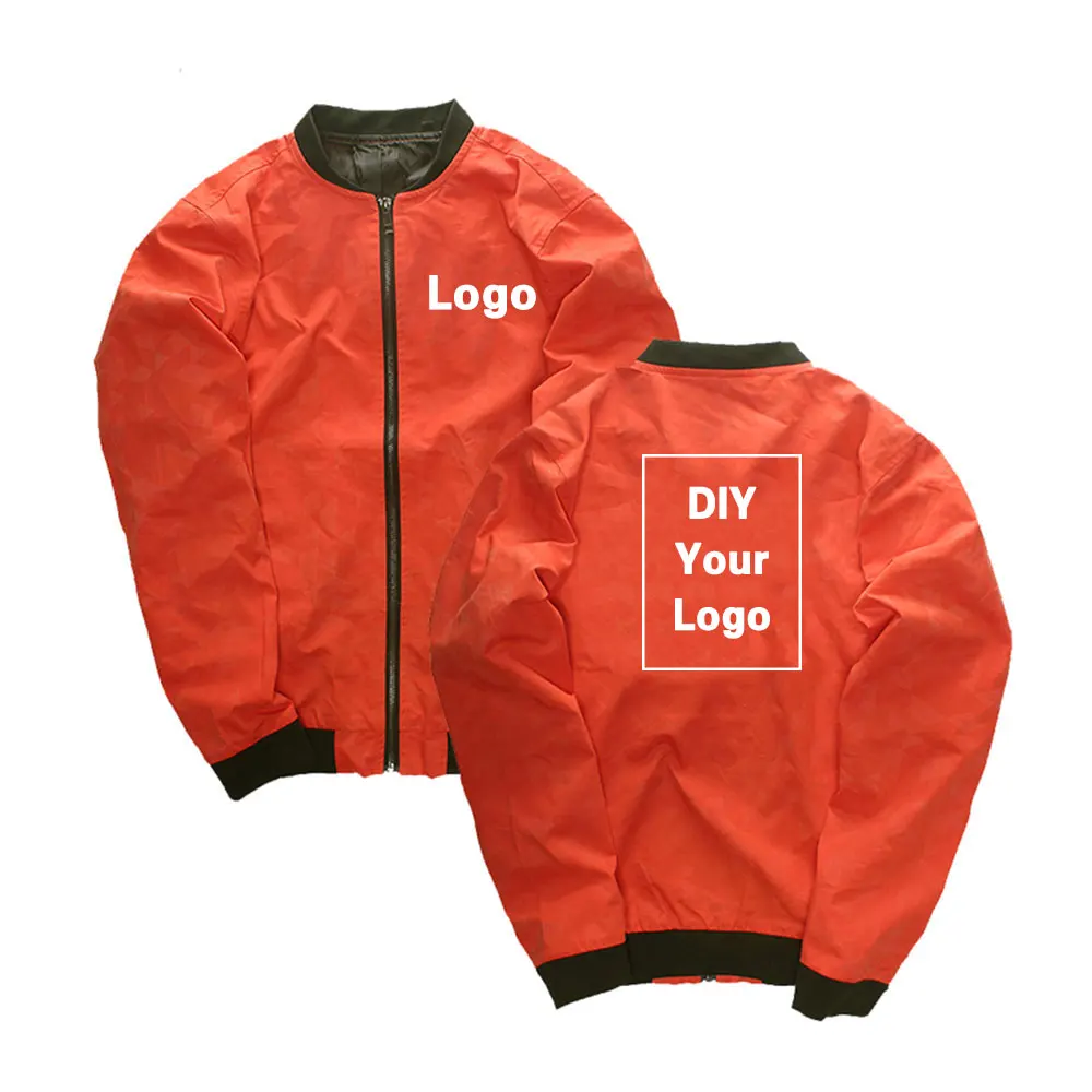 DIY mens jackets Индивидуальные куртки с принтом логотипа в стиле хип-хоп DIY мужские куртки и пальто Прямая ветровка уличная мужская одежда с воротником-стойкой - Цвет: DIY mens jackets