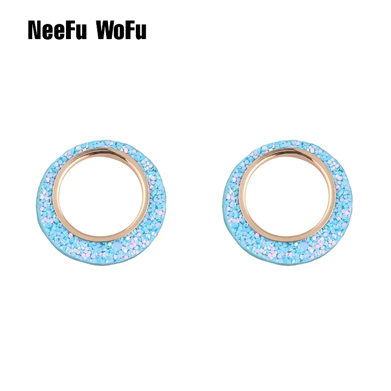 Женские кожаные серьги NeeFu WoFu круглые кольца из меди 12 цветов с леопардовым