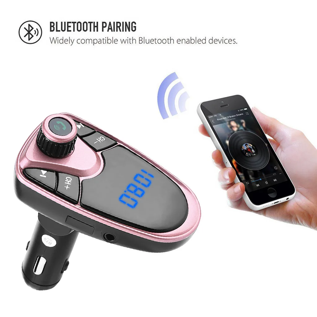 A2DP Bluetooth 3,0 hands-free fm-передатчик MP3-плееры модулятор Handsfree Dual USB Поддержка TF карта U диск автоматический