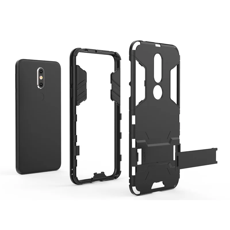 

PC+Silicone Anti Shock Proof Iron Man Kickstand Case Cover Shell Funda for Nokia 1 2 3 5 6 7 8 2.1 6.1 7.1 8.1 X5 X6 X7 7 Plus