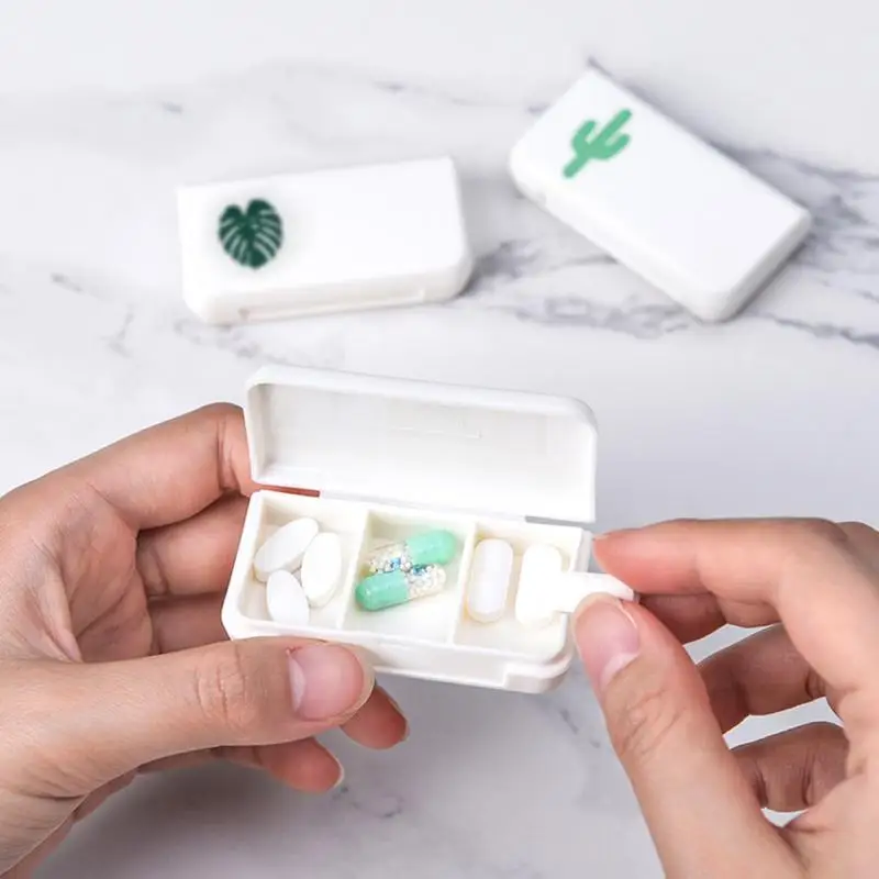 Мини-органайзер для таблеток милый дорожный Органайзер с 3 ячейками хранения