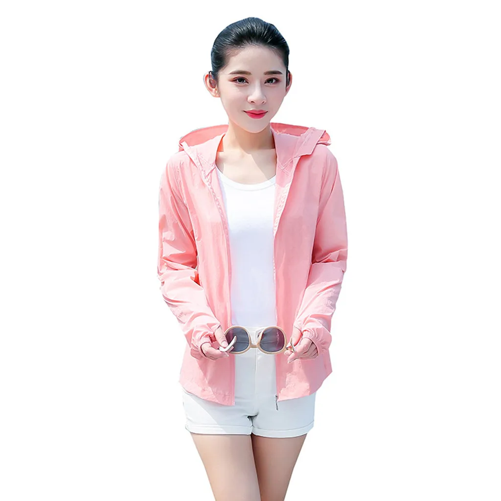 Женские куртки с капюшоном Летняя Повседневная дышащая Солнцезащитная одежда