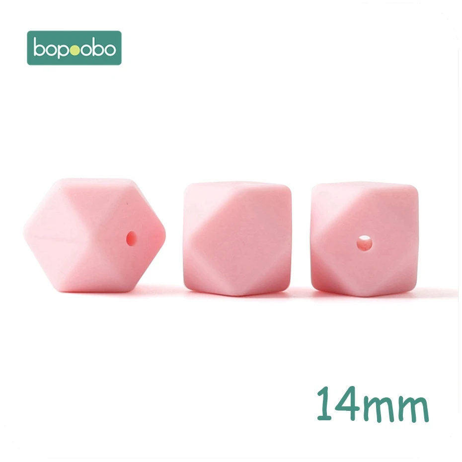 14mm Candy Pink Bopoobo 5 шт. 14 мм Силиконовые шестигранные шарики силиконовые Детские Прорезыватели 17 мм силиконовые бусины для ожерелья безопасные игрушки силиконовые крошечные стержни - Цвет: 14mm Candy Pink