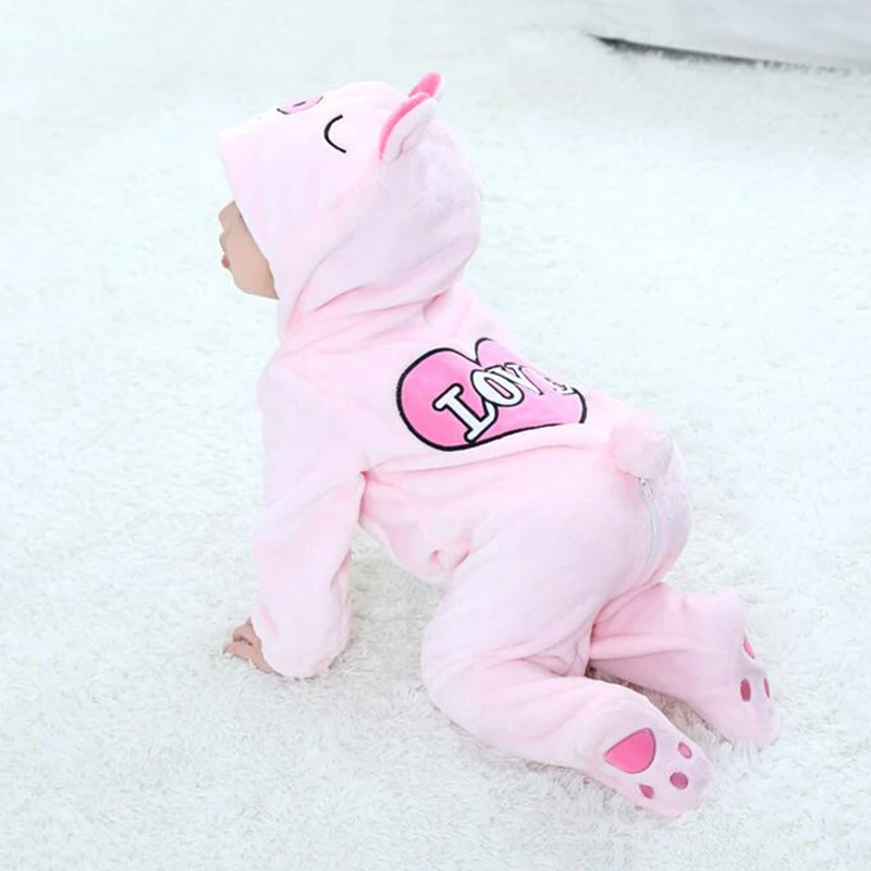 Детские розовые пижамы PigKigurumi комбинезоны для новорожденных комбинезон с