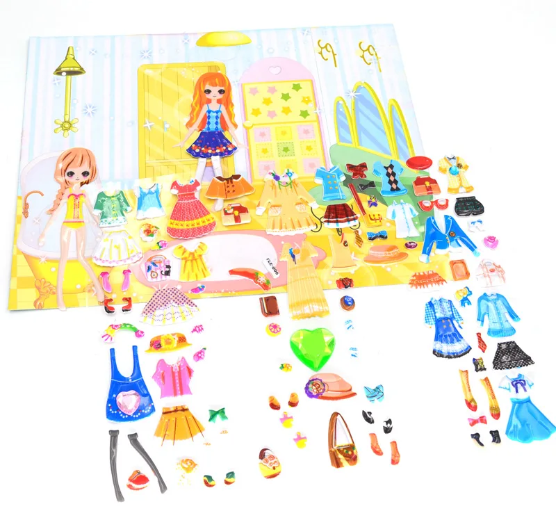 1 шт. 3D наклейки на одежду для девочек 20 см х 15 7 см|girls changing clothes|change clothes stickersstickers