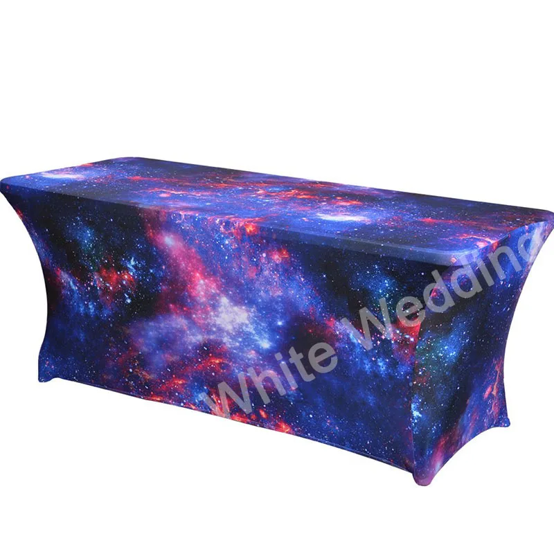 Haorui Christmas Decoration 6 ft. Rectangular Spandex Table Cover Fitted Stretch Tight Cloth Tradeshows Vendors | Дом и сад