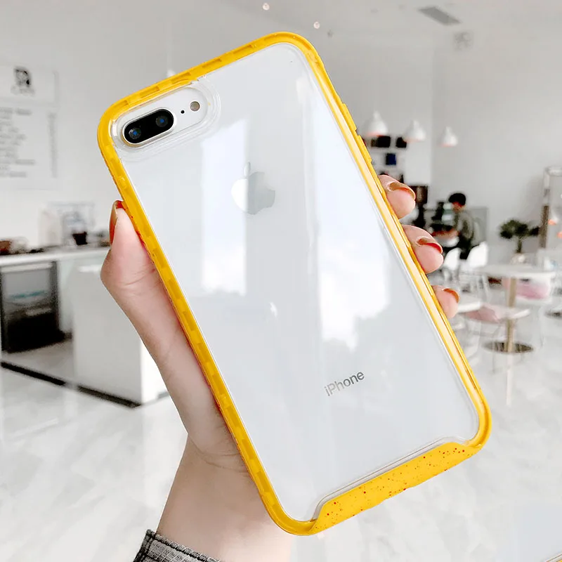 Style 6 Карамельный цвет, волнистая оправа, противоударный чехол для iphone 11 XS Max XR 6 6s 7 8 Plus, прозрачный TPU+ PC, жесткий защитный чехол для телефона - Цвет: Style 6