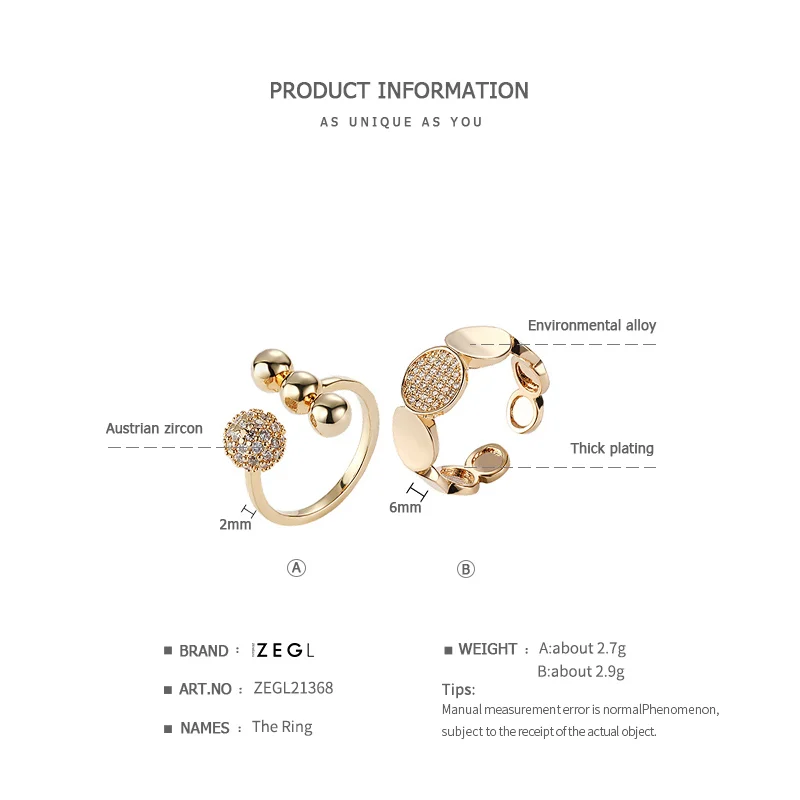 ZEGL кольцо для женщин ювелирные изделия из нержавеющей стали богемное изысканное