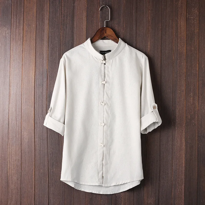 4 шт./партия костюм танга с пряжкой и пуговицами рубашка рукавом в семь точек