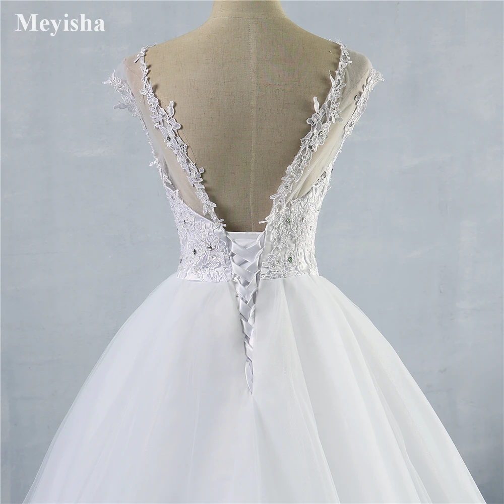 ZJ9073 2019 Новый стиль Мода кружева белого цвета и слоновой кости свадебные платья