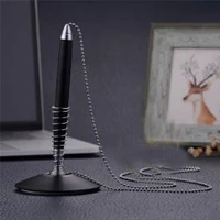 black Креативная Металлическая Цилиндрическая ручка настольная деловая модная цепочка настольная ручка офисные банковские принадлежности - Цвет: black