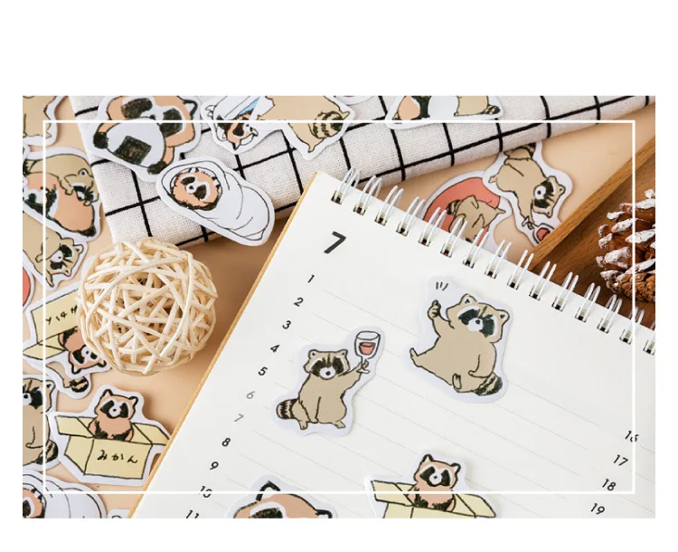 45 шт. Kawaii наклейка с енотом милые канцелярские наклейки s пуля бумага для журнала наклейка для детей DIY украшения Скрапбукинг дневник