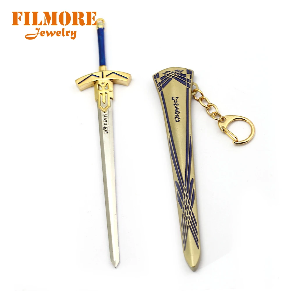 Filmore аниме Fate Saber брелок на ключи с кольцом из сплава Holder Black 17 см Подвеска в виде