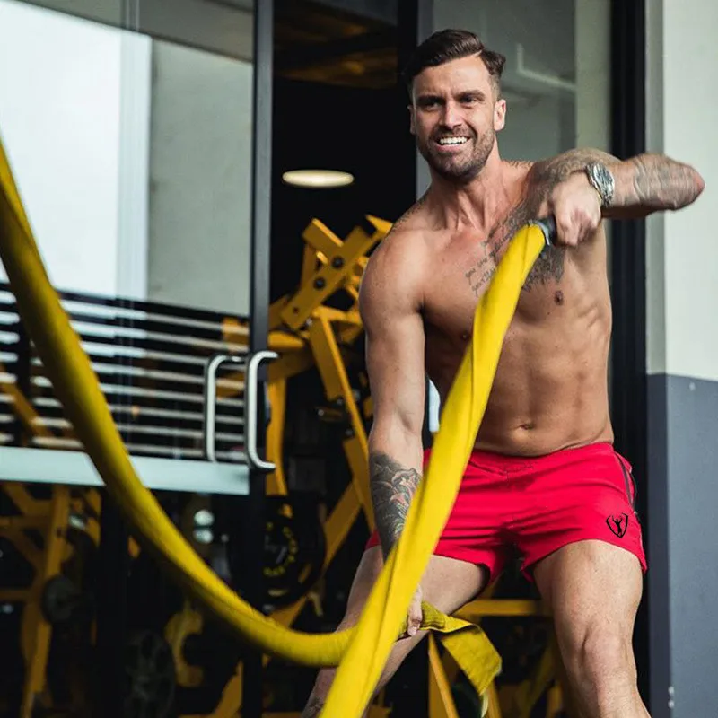 Новинка 2019 мужские бриджи Повседневные Дышащие тренировочные штаны для фитнеса