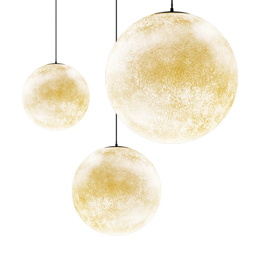 Nordic Modern Moon 3D Lunar Pendant Lights Living Room Restaurant Bedroom Bedside Children's Hanging Lamps Decor Fixtures | Освещение
