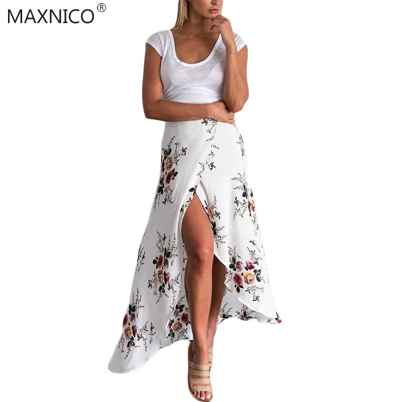 Maxnico Новый Мода 2017 г. осень Для женщин юбка с Высокая талия Нерегулярные печати