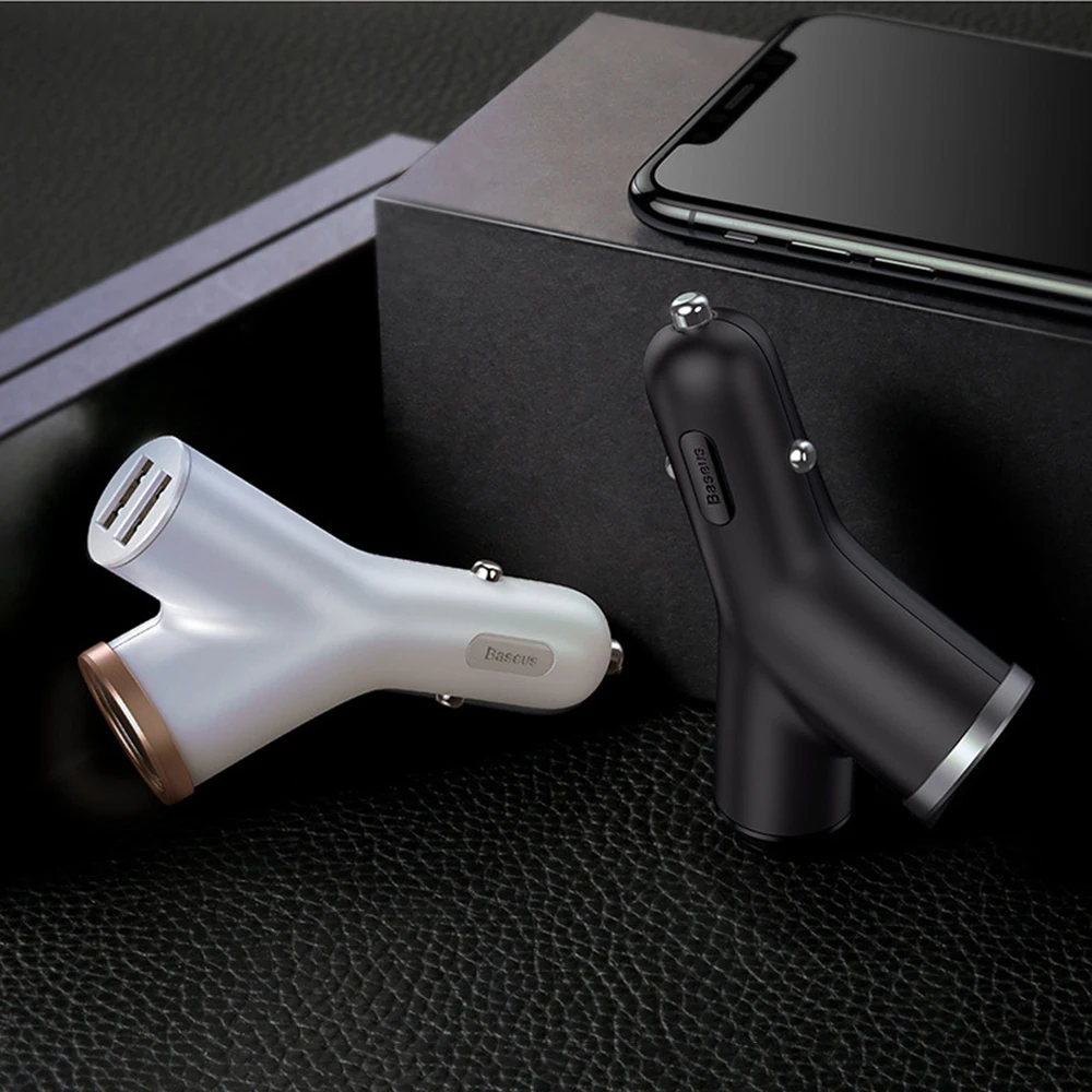 Автомобильное зарядное устройство 3 в 1 4 А два USB + прикуривателя 40 Вт расширенный