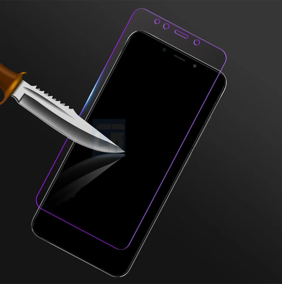 Защитное стекло-светильник синего цвета для Xiaomi 9 8 SE 2.5D Закаленное стекло для Redmi 5 6 7 Note 7 8 Pro защитная пленка