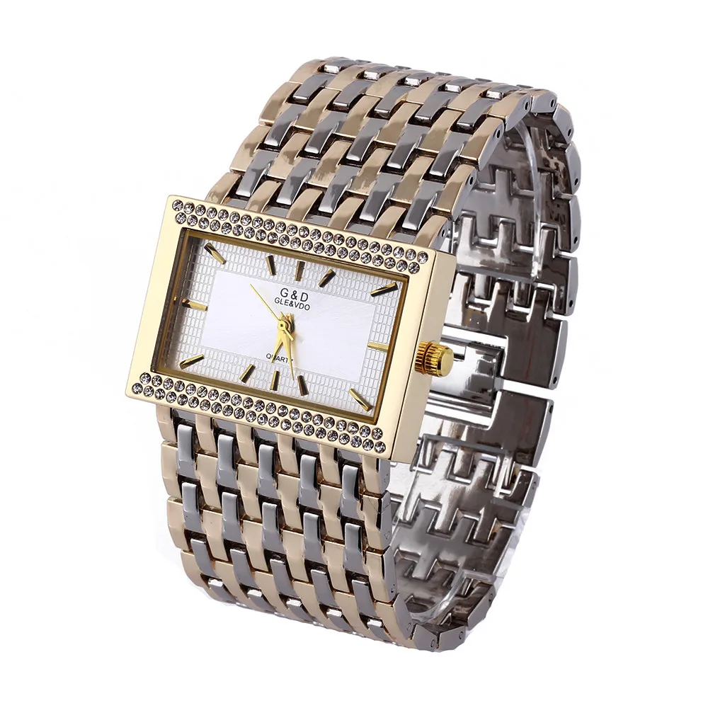 

G&D Women Watches Luxury Brand Gold Fashion Ladies Bracelet Watch Rectangle Quartz Wristwatch reloj muje Clock Hour Dropshipping