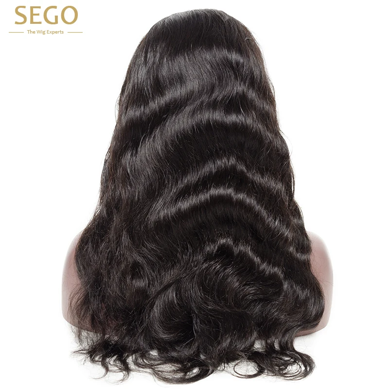 SEGO 13*4 волнистые человеческие парики для черных женщин 130% плотность натуральный