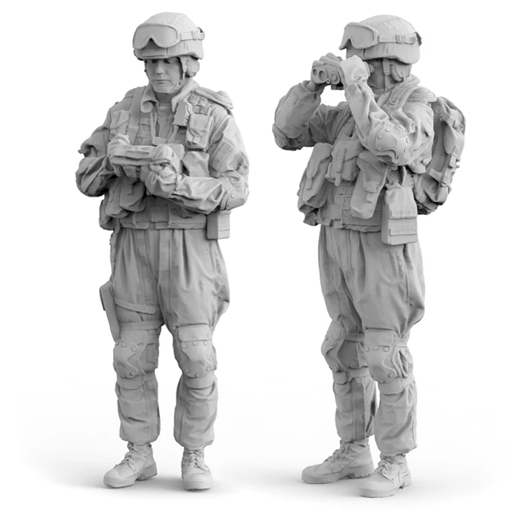 1/35 2 солдата, русская армия, смоляная модель солдата GK, Современная военная тема, разобранный и Неокрашенный комплект