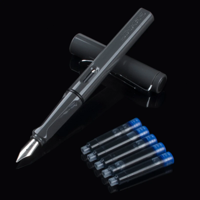 JINHAO 599 дешевые 3 цветные смоляные перьевые ручки с перьевым наконечником