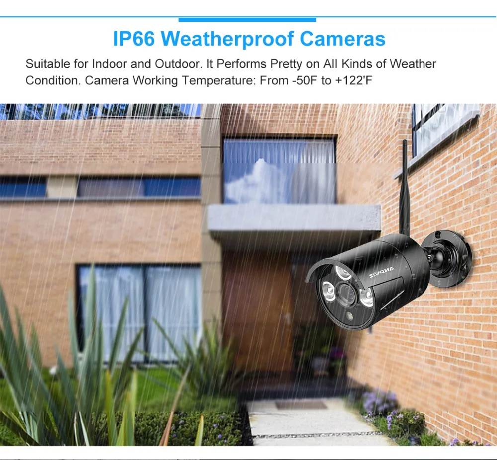 Anpviz Беспроводной безопасности Камера Системы 4CH 1080 P WI FI NVR комплект