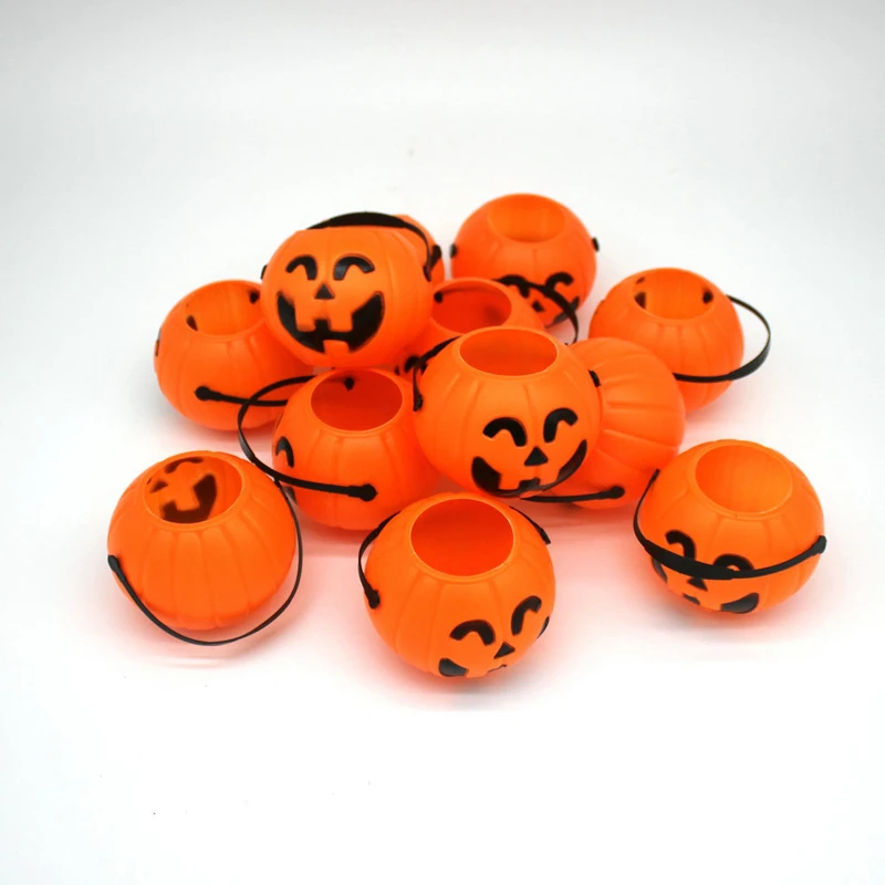 10 шт./лот Хэллоуин реквизит игрушки Тыква горшок портативный цилиндр с лицом