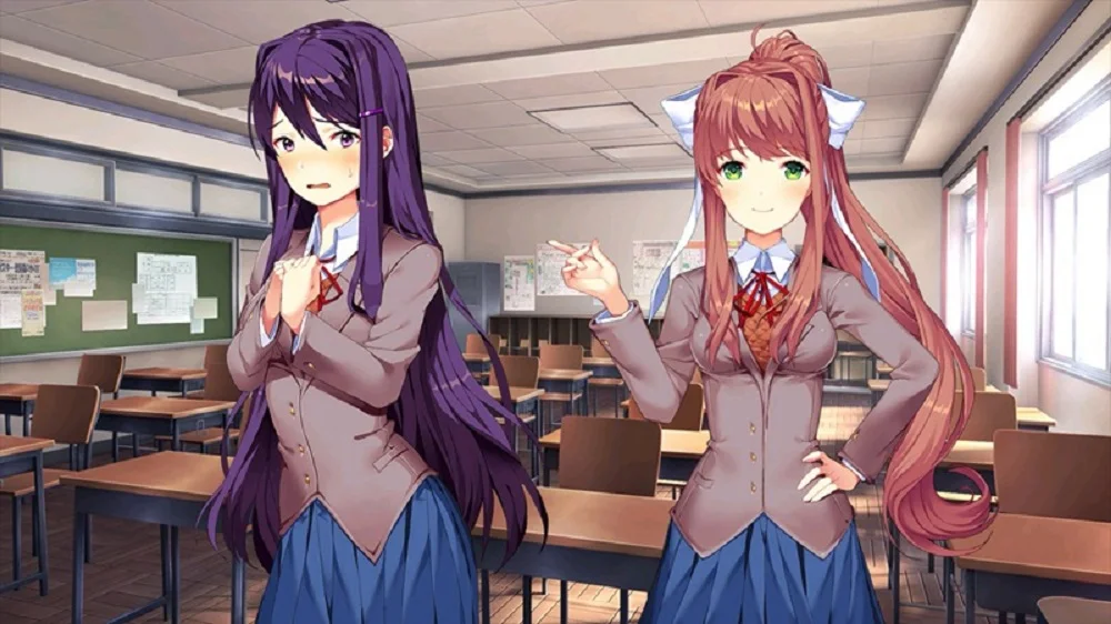 Doki Литературный клуб Monika косплей костюм куртка игровая юбка рубашка галстук Yuri