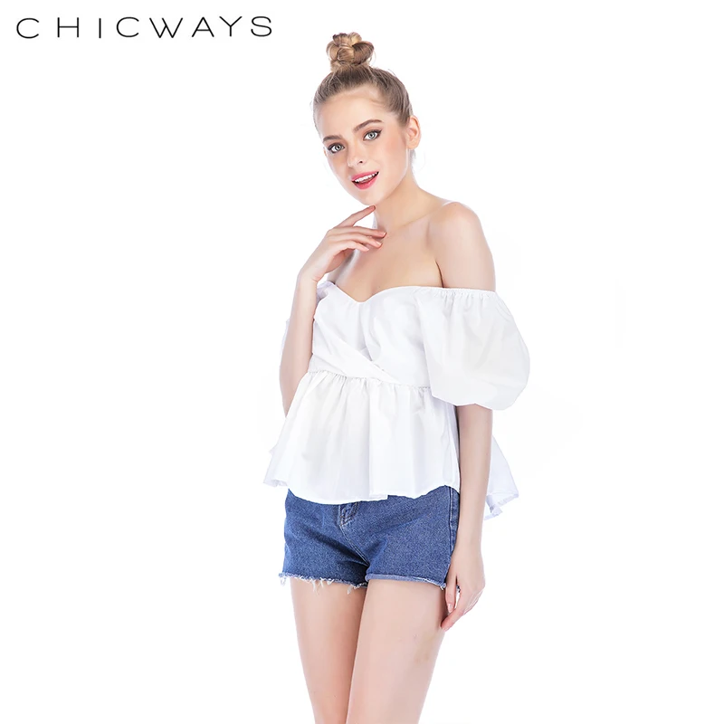 Chicways летние топы с открытыми плечами Для женщин блузка модные пикантные крест
