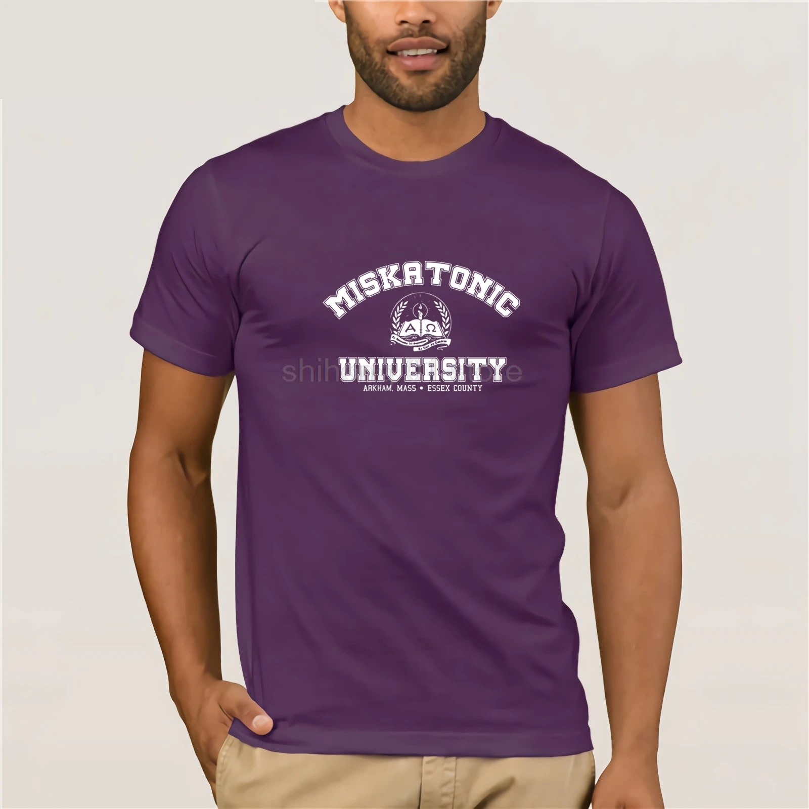 Новинка 2019 Повседневная футболка из 100% хлопка с принтом книги Miskatonic University arкхэм