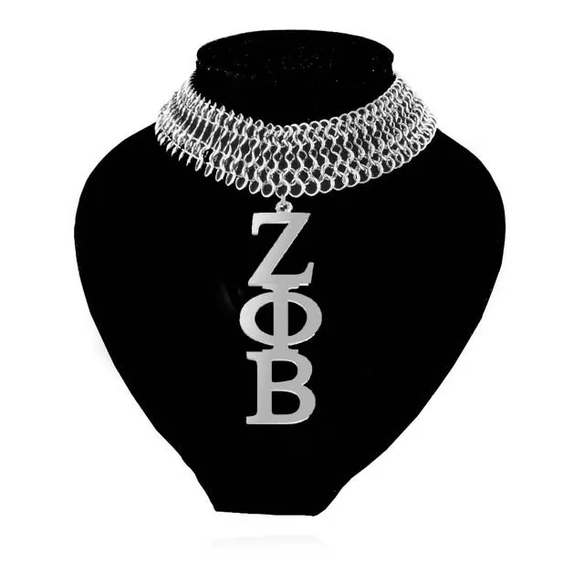 Topvesko большой размер из нержавеющей стали серебряный тон Zeta Phi Beta Sorority блестящее
