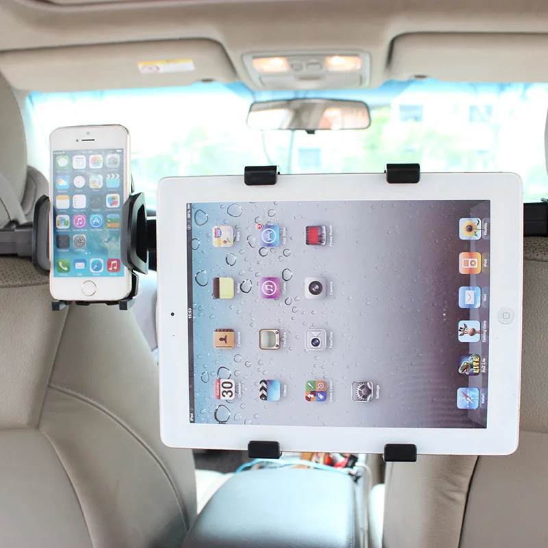 

Car Tablet PC seat headrest dual support bracket for ipad flat back bracket phone stand