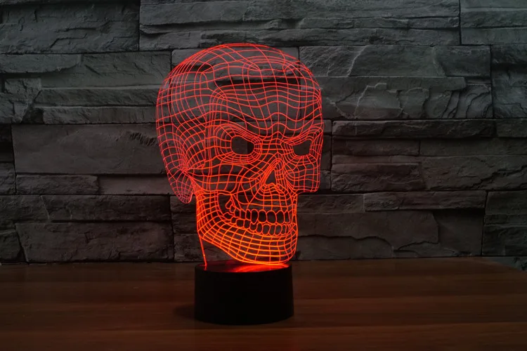 3D череп атмосфера ночные светильники сенсорный датчик Led гостиная/спальня