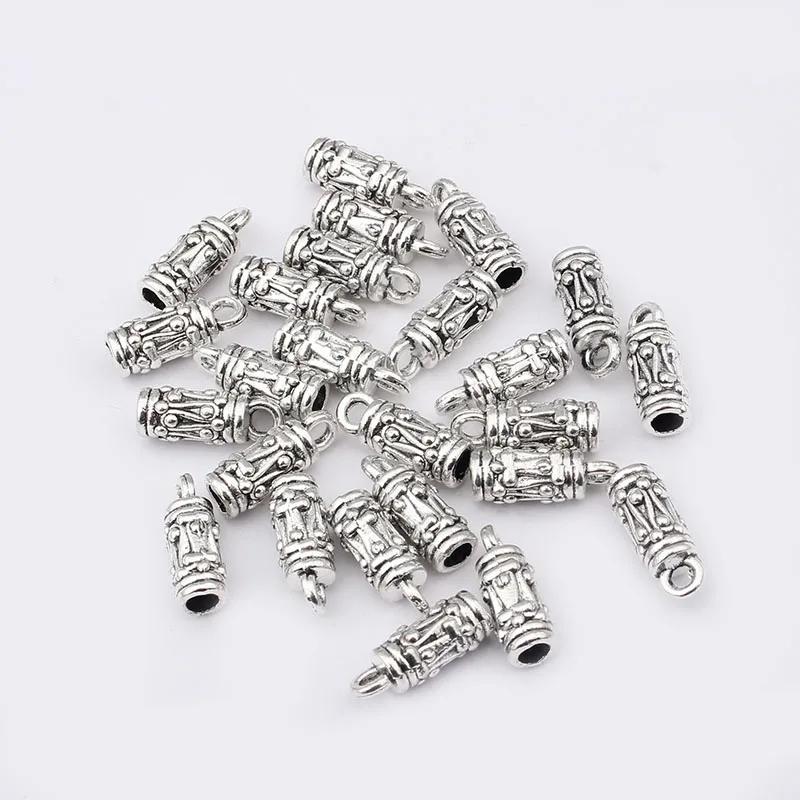 

20pcs End Caps Bead Stopper For 3mm Round Leather Cord Tassel Jewelry Making Findings 5x13mm