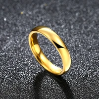 new fashion gold color wedding engagement rings for women stainless steel 1 piece 4mm ring ladies free shipping jewelry