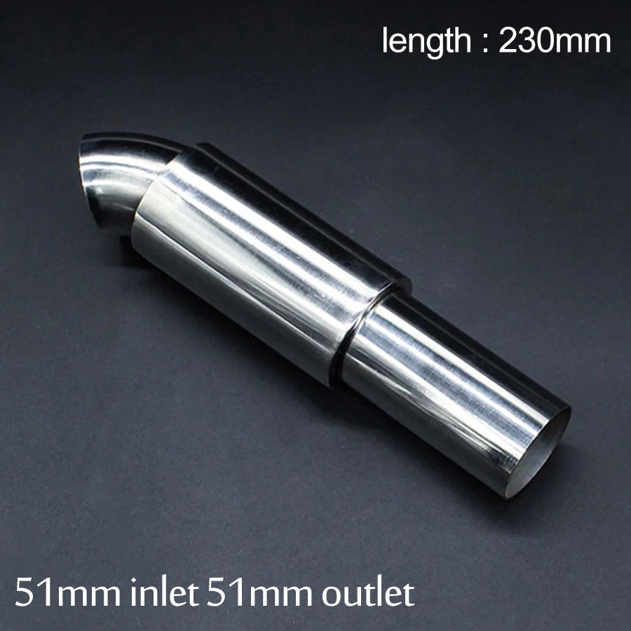 Универсальный автомобильный глушитель 2 дюйма в резонатор Изогнутый наконечник