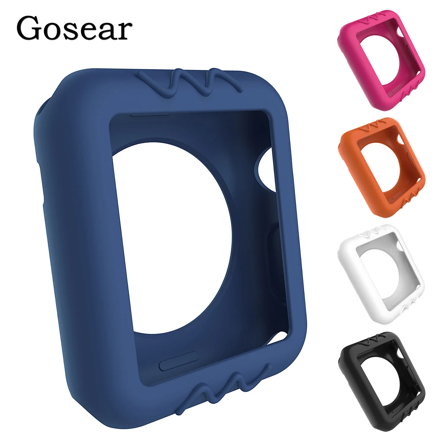 Gosear силиконовый защитный чехол для Apple Watch iWatch i Wach iWach Series 1 2 3 38 мм 42 аксессуар |