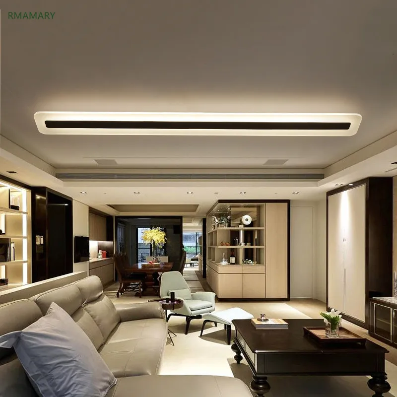 Modern minimalist led light strip ceiling lamp living room bedroom office dining aisle balcony 110-220V | Лампы и освещение