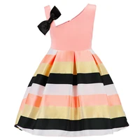 children evening dresses stripe bow knot sleeveless pink dress for girls kids dresses for girls party birthday