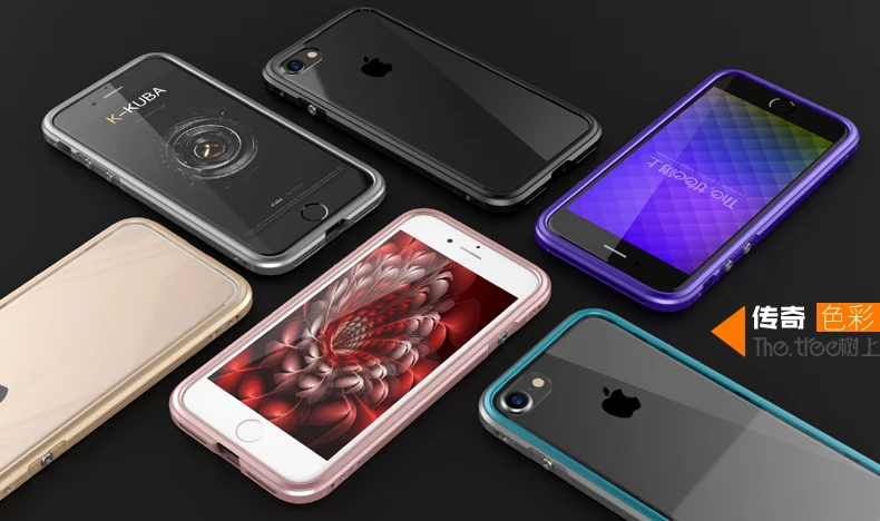 Роскошный металлический бампер для iphone 7, чехол-накладка, прозрачная алюминиевая рамка, противоударный чехол для телефона для iphone 7 Plus, прозрачный металлический чехол