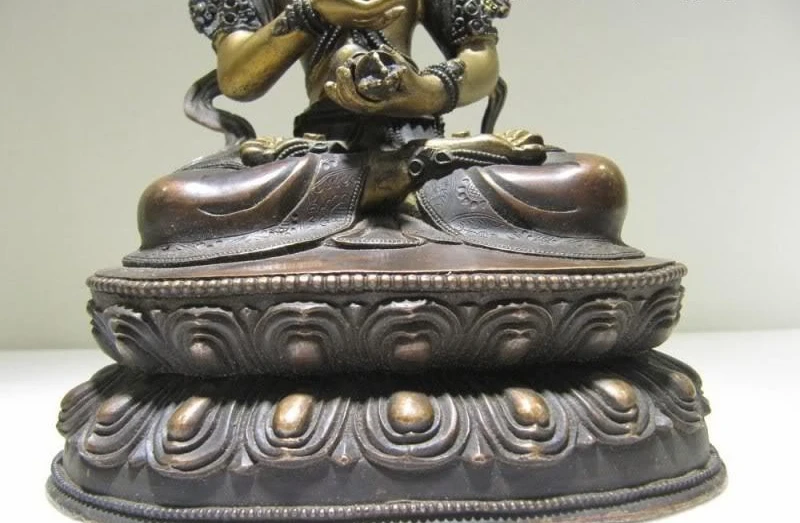 Tiebt храм 100% чистая бронза 24K золото позолота Vajradhara статуя Будды