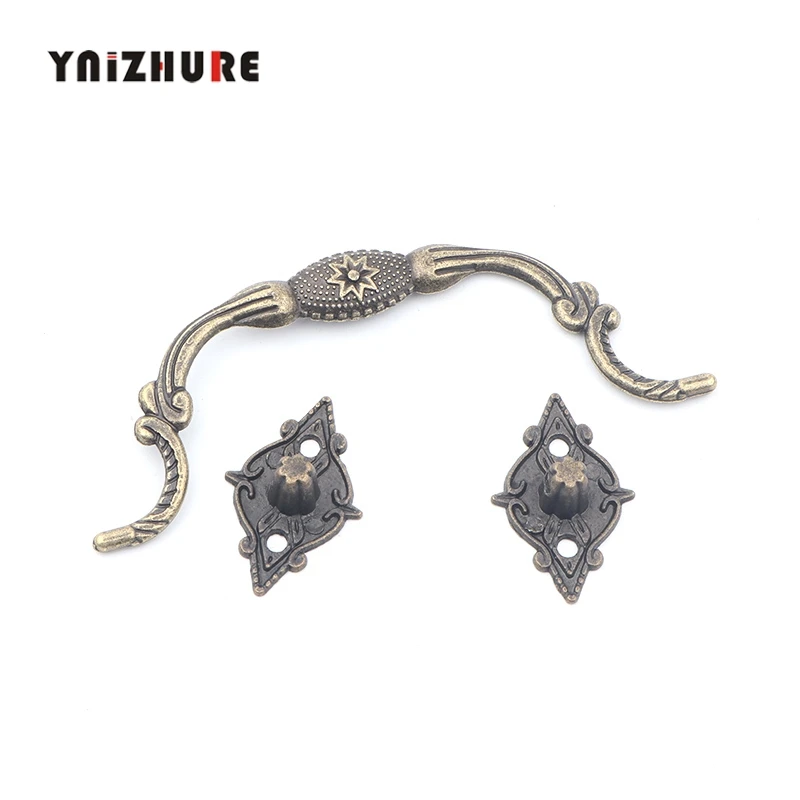 

1pc Antique Drawer Knob Kitchen Cabinet Handle Furniture Wooden Handle Zinc Alloy Bronze Arch