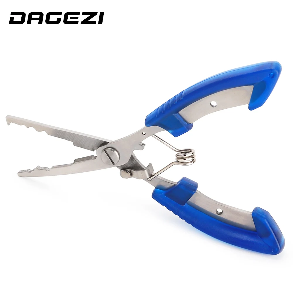 

DAGEZI Stainless Steel Fishing Pliers with package Scissors Line Cutter Remove Hook Fishing Tackle Tool black/blue/orange