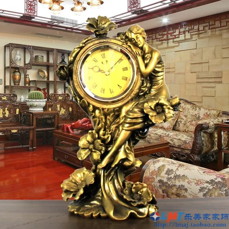 

lEuropean-style clock pendulum living room TV cabinet household decoration fashion pendulum resin handicraft Figure Decoratio