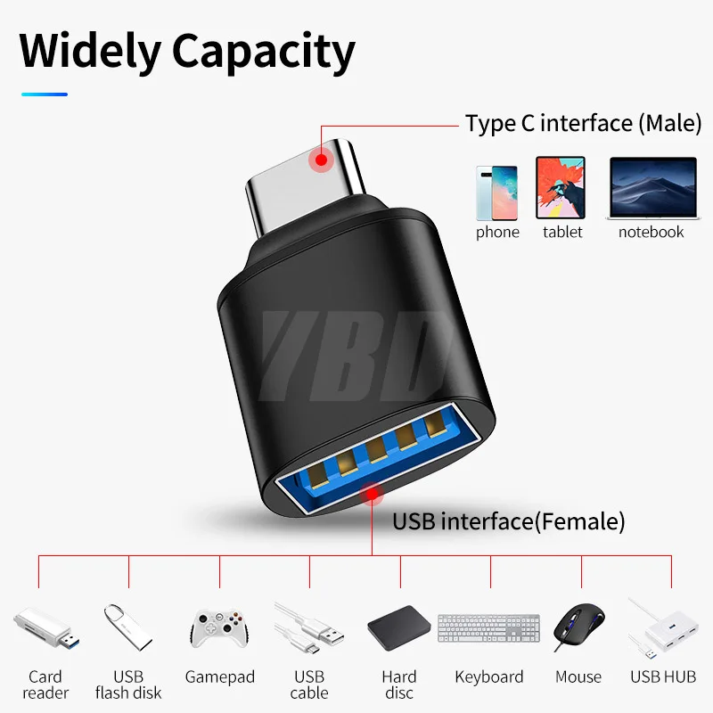 Адаптер USB C YBD переходник с Type 3 0 на кабель OTG для Macbook pro Air Samsung Huawei Xiaomi