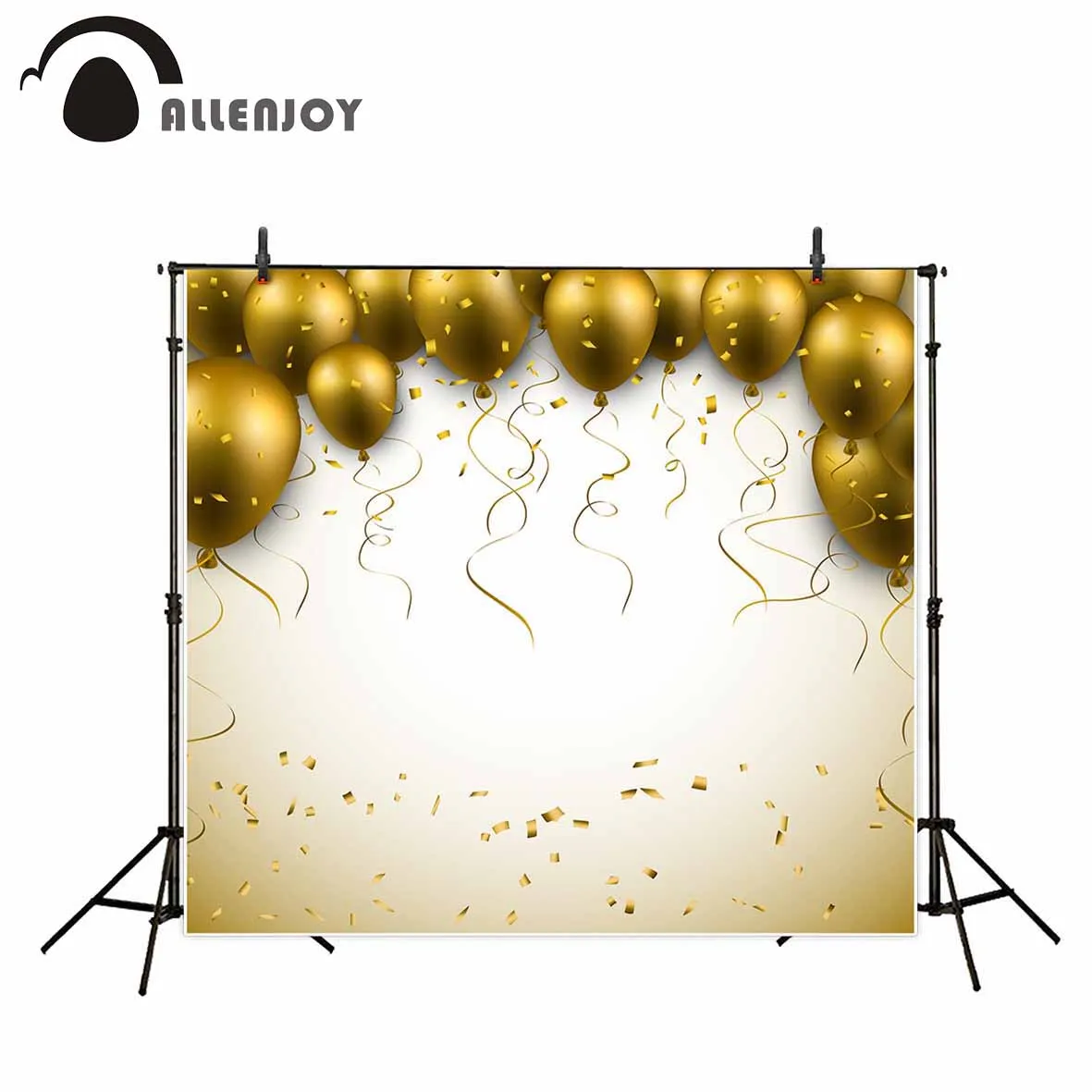 Allenjoy фон для фотосъемки с золотыми лентами и воздушным шаром дня рождения детей